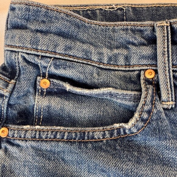 Mother Superior The Dutchie Short Fray Blue Denim Cutoff Shorts Size 28 - Picture 4 of 14